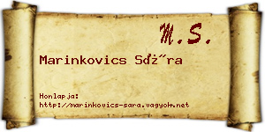 Marinkovics Sára névjegykártya